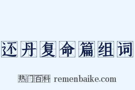 还丹复命篇组词是什么意思的图片